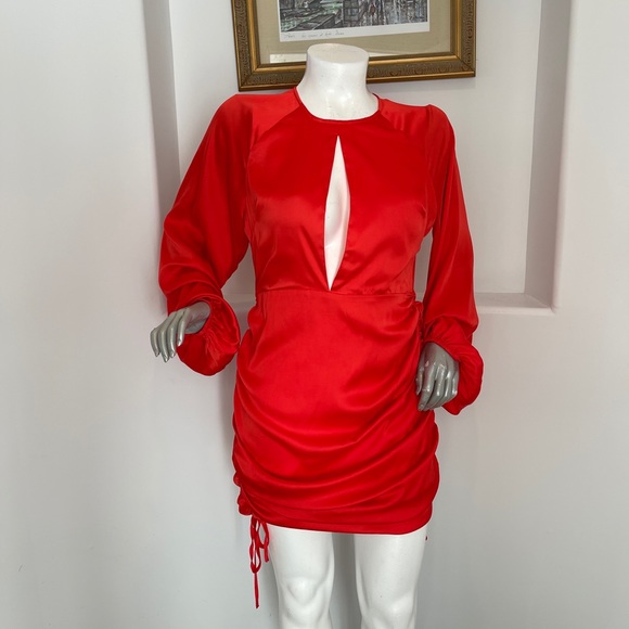 Lovers+ Friends Jaelyn Orange Ruched Mini Dress XL - Picture 4 of 13